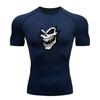Men's Compression Athletic T-Shirt, Scary Demon Skull Print