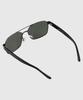 Tuditeo Kev Oversized Aviator Uv-Blocking Nylon Lens Double-Bridge Sunglasses C1 Gunmetal Green