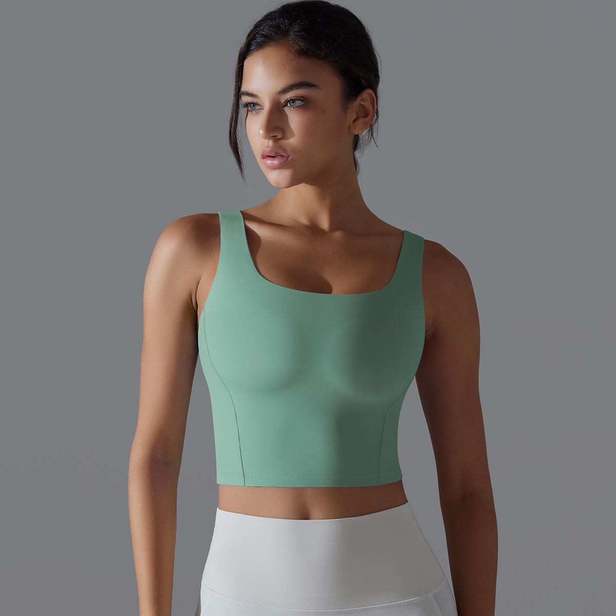 Одна чашка обтягивающее эластичное однотонное спортивное нижнее белье жилет для бега — фото 12