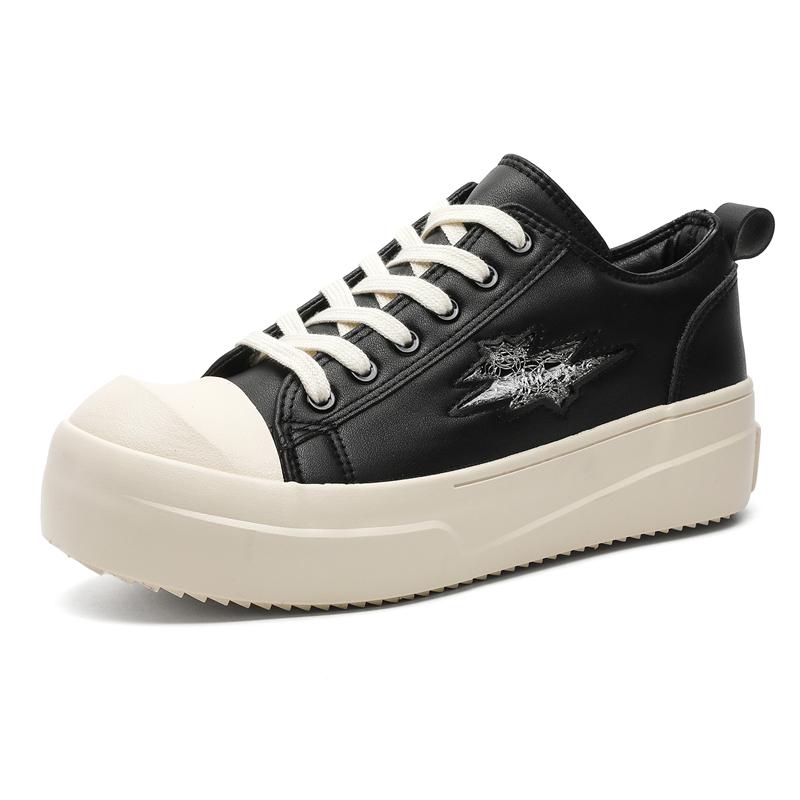 

Высококачественная обувь для ходьбы на толстой подошве 2025 Новые классические уличные нескользящие кроссовки для бега Брендовая обувь Оксфорды с круглым носком и шнуровкой 44 черный белый