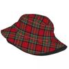 Strand Tartan Clan Stewart Rutete Svart Rød Rute Bøttehatt Stil Unisex Solhatt Panama Hatt Sammenleggbar Fiske Fiskerhatt