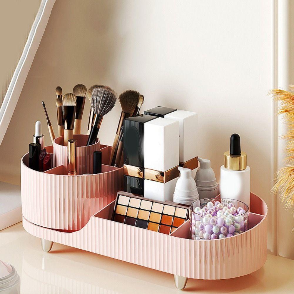 Anti-slip 360°Rotating Cosmetics Storage Box Large Capacity Makeup Organizer  Dressing Table