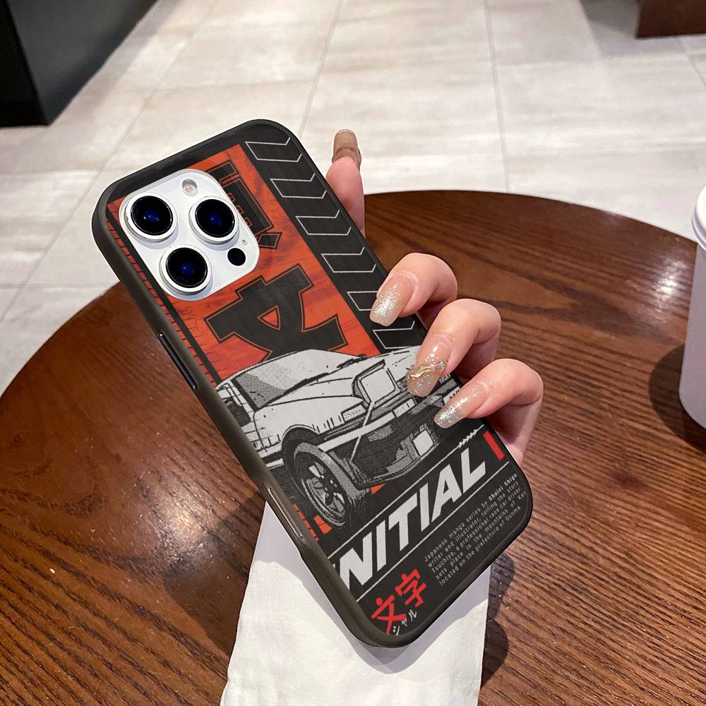 Racing Anime Initial D For IPhone 16 15 11 12 13 14 17 Pro Max PLUS Pro Soft Corrugated Silicone Back Phone Case