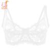 Thin Single-layer Transparent Sexy Bra Full Lace Steel Ring Unlined Bra Fresh Adjustment Plus Size Bra 34-40 Cup BC