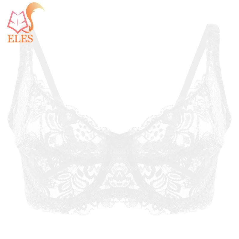 Thin Single-layer Transparent Sexy Bra Full Lace Steel Ring Unlined Bra Fresh Adjustment Plus Size Bra 34-40 Cup BC