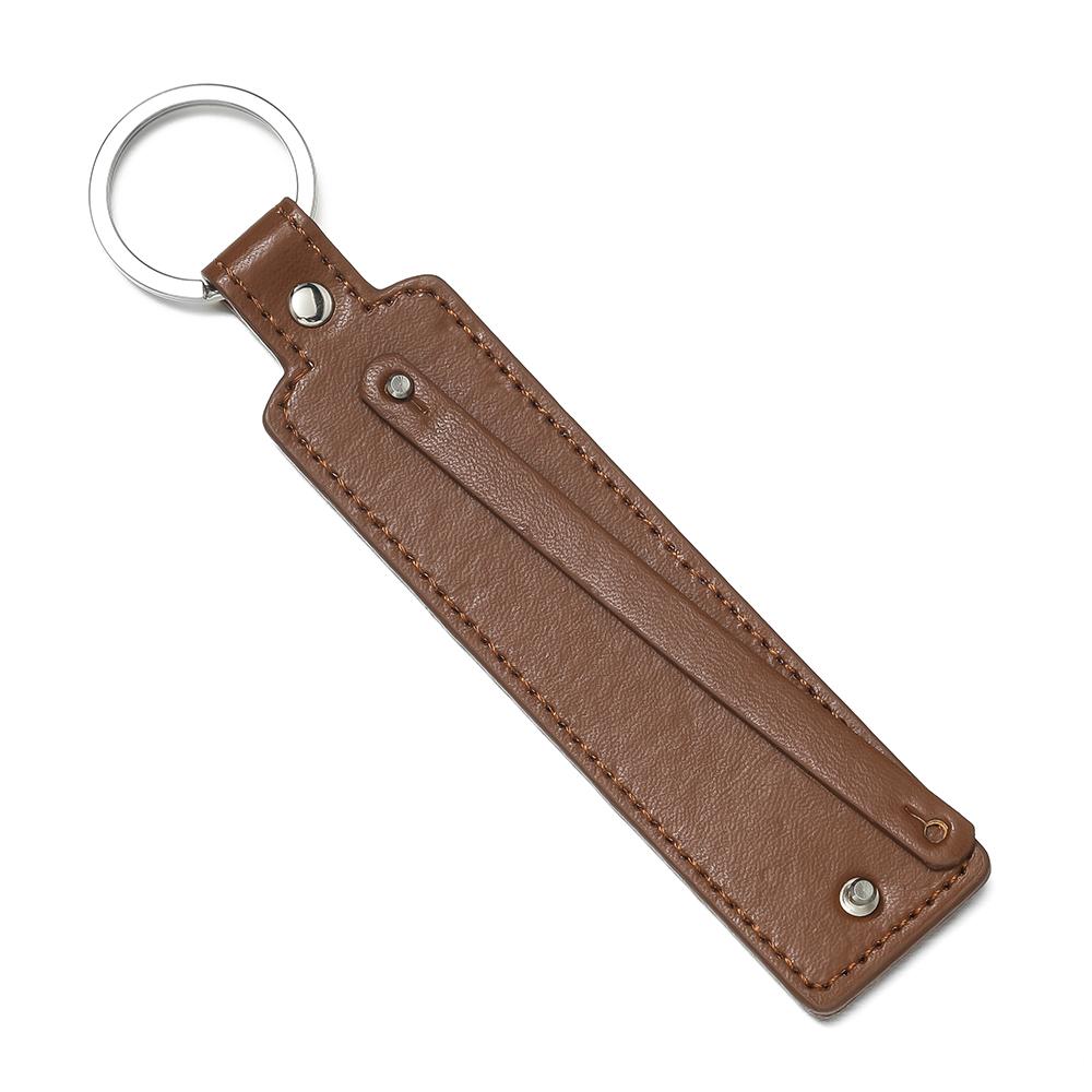 

1pc Creative PU Leather Keychain Business Gift Leather Party Blank Car Key Chains Simple Metal Key Rings DIY Accessories 1pcs темно-коричневого