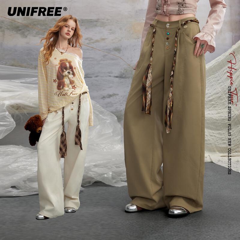 Unisex Loose Wide-Leg Casual Pants S