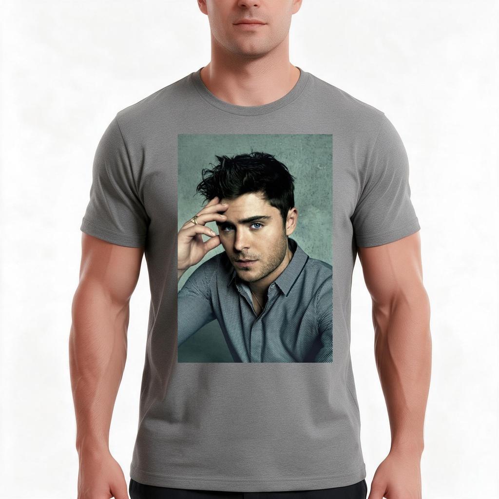 Zac Efron The Best Wallpaper Tshirt Summer Casual Cotton Tee Oversized Streetwear Tops Vintage Graphic Print 100 Cotton