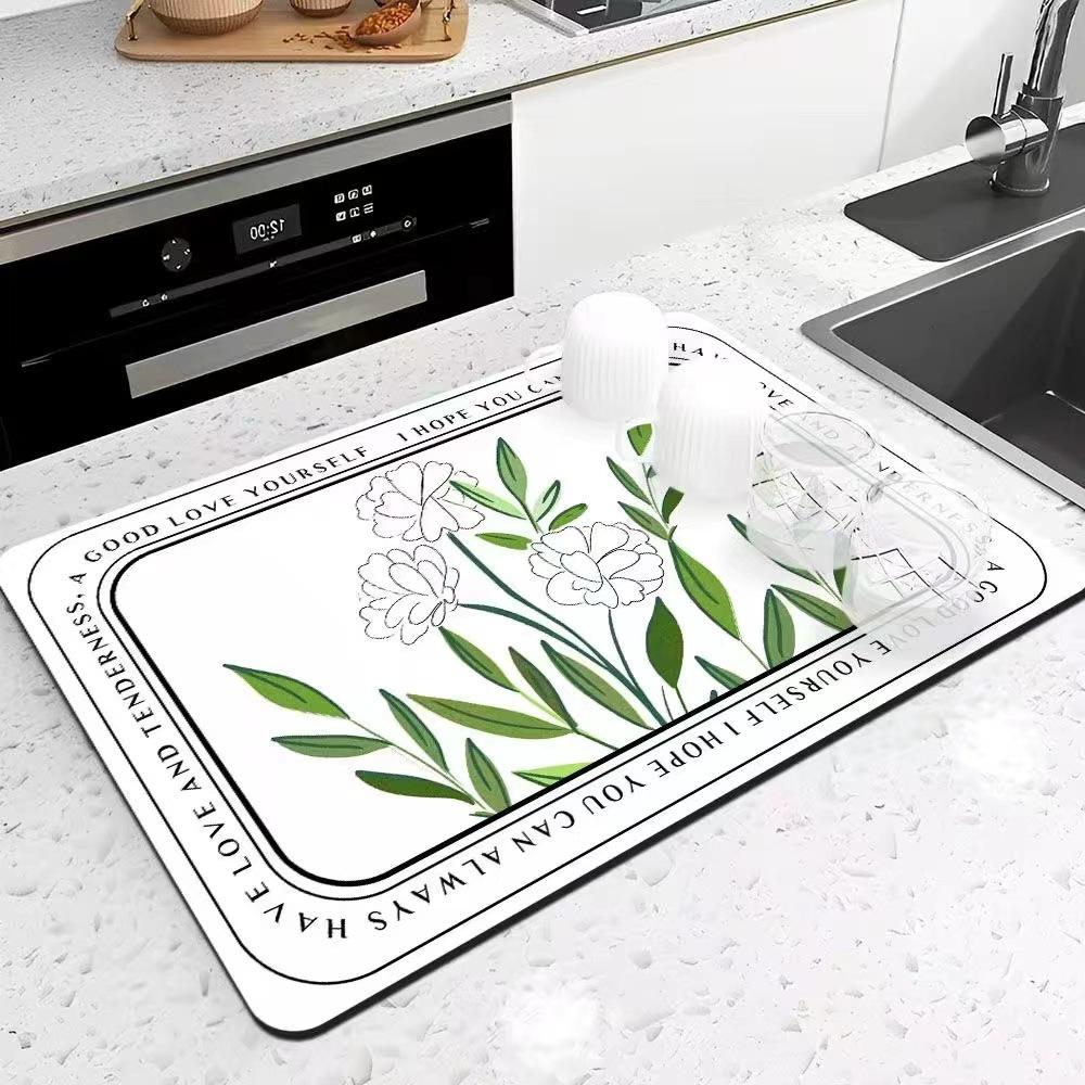 Nordic Light Luxury Kitchen Countertop Drain Mat Technology Cloth Bathroom Bathroom Absorbent Non-slip Quick Dry Mat
