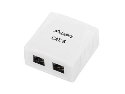 Surface-mounted Socket Lanberg OU6-0002-W Cat.6 2X RJ45