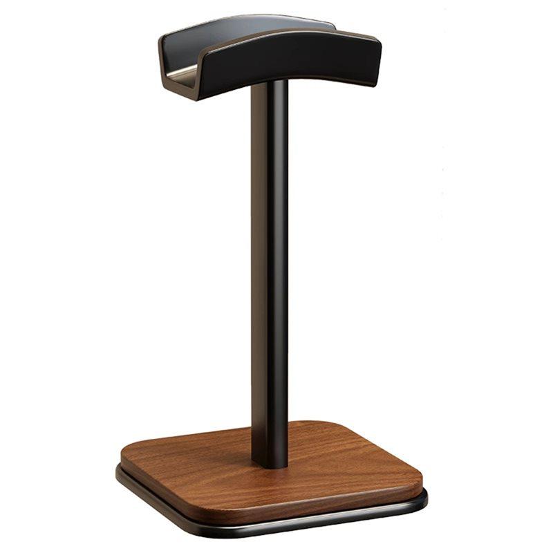 A58Z Solid Wood Over-The-Head Headset Holder Desktop Display Storage Stand Cafe Computer Headphone Stand Rack