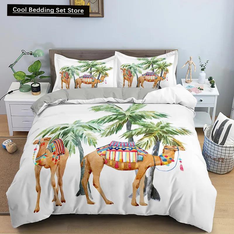 Comforter 3D Desert Camel King Queen Size Brown Animal Bedding Set Kids Teens Adults Cute Wildlife Soft Polyester