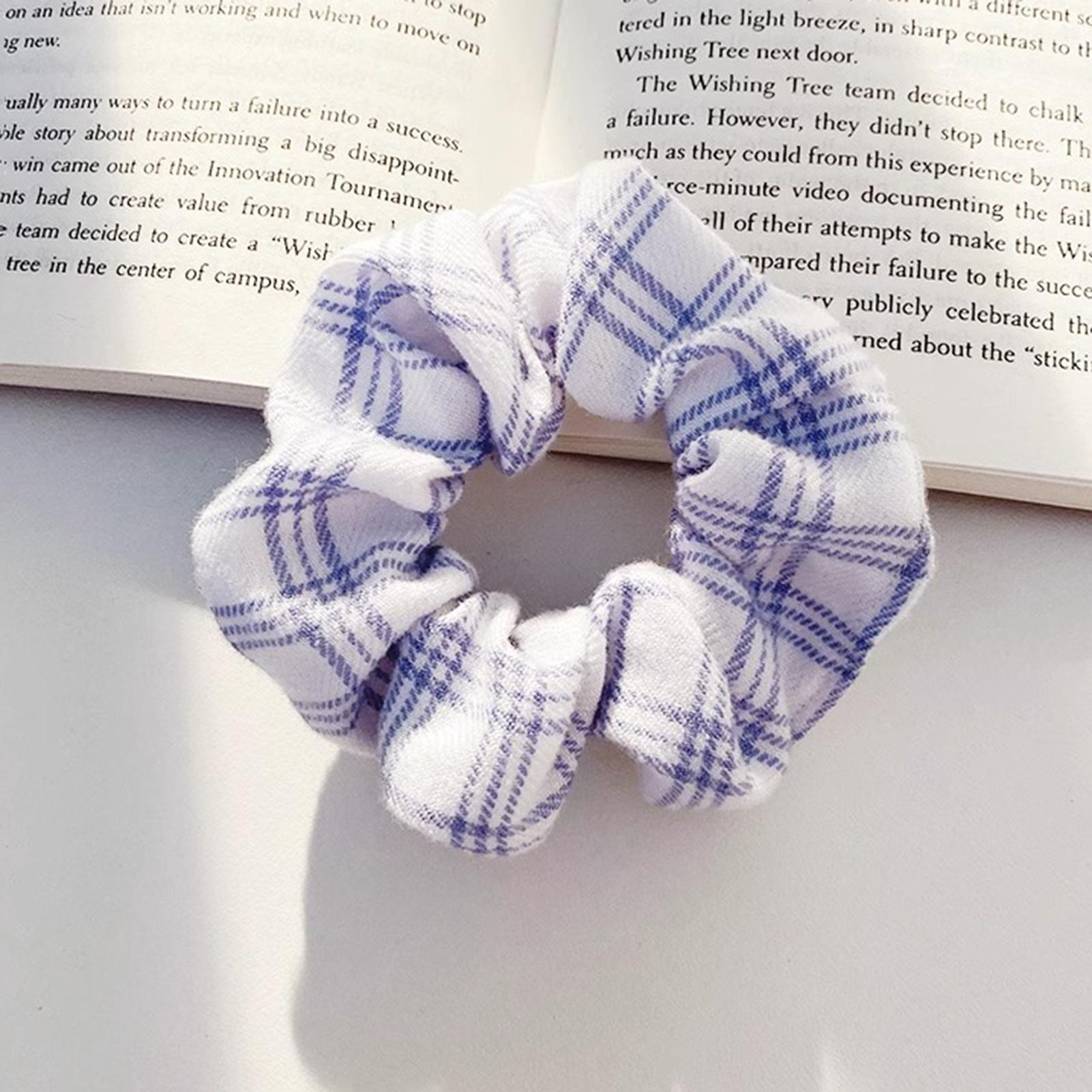 BY732001 High Elasticity Durable Hair Ties with Lace Bow for Women and Girls A синий
