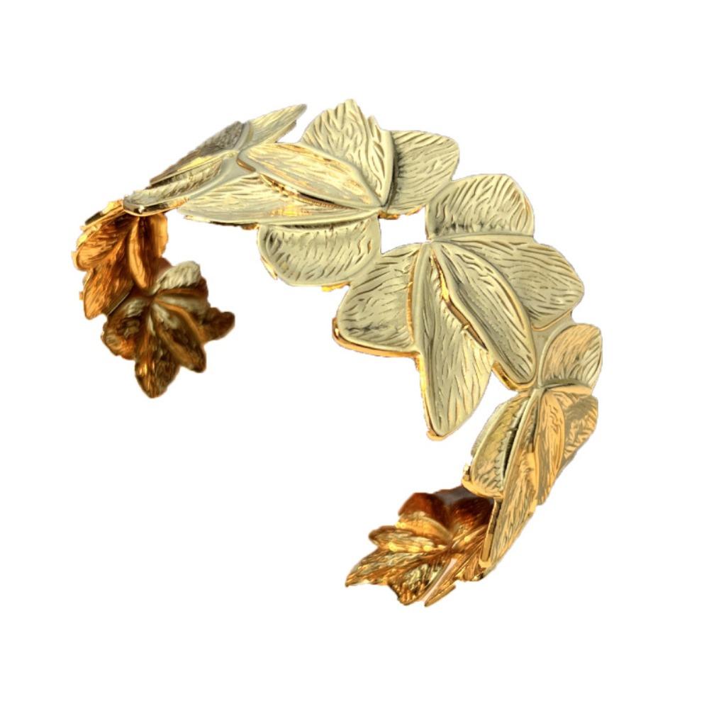 Stainless Steel Flower Bracelet Spliced Flower Cuff Bracelet Charm Bracelet  Female Accessories