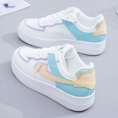 Fashionable Lace-up Flat Casual Shoes Comfortable Thick-soled Running Sneakers Round-toe Breathable/Wear-resistant Running Shoes