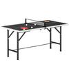 5ft Mid-Size Table Tennis Table, Ping Pong Table with Net, 2 Table Tennis Paddles and 3 Balls for Indoor Game, Black