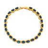Gold Plated Emerald Green Oval CZ Tennis Bracelet