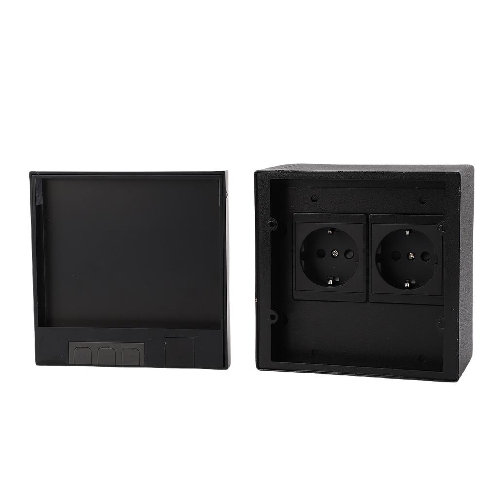 Recessed Floor Socket Box Kit 16A 4000W 2 Receptacles Recessed Floor Electrical Outlet with Flip Lid