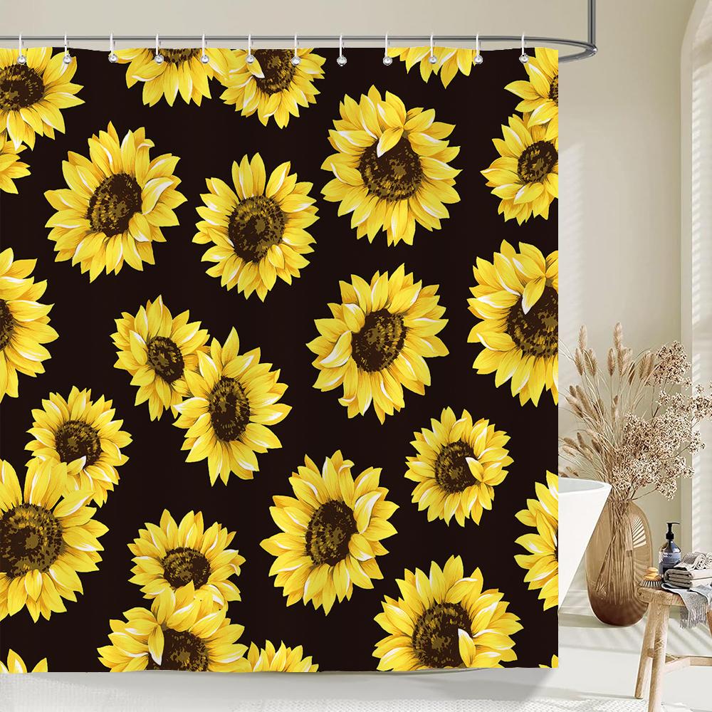 Flowers Bathroom Curtain With Hooks 3d Shower Curtains  Waterproof Print 180x240cm Polyester Cloth Bath Home Decoration Screen