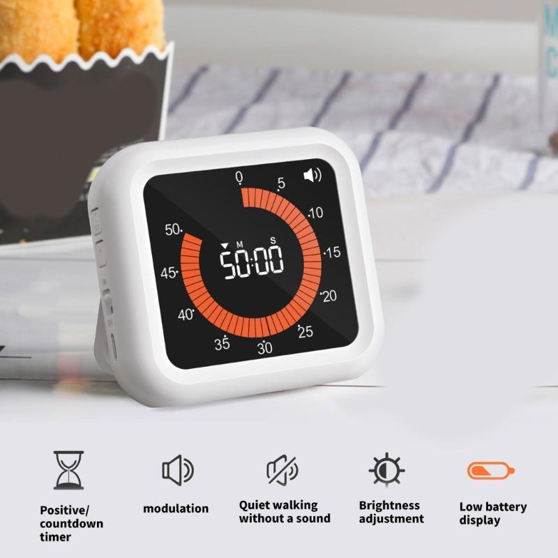 Timer Digitale Visivo Conto alla Rovescia per Bambini, Ricaricabile, Display e Livello Sonoro Personalizzabili, Adatto per un Posizionamento Facile