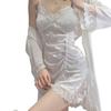 Xia Chun Wants Style Pajamas, Female Sexy Lace Suspender Nightgown, Nightdress, Two-Piece Set, Loungewear With Chest Pad