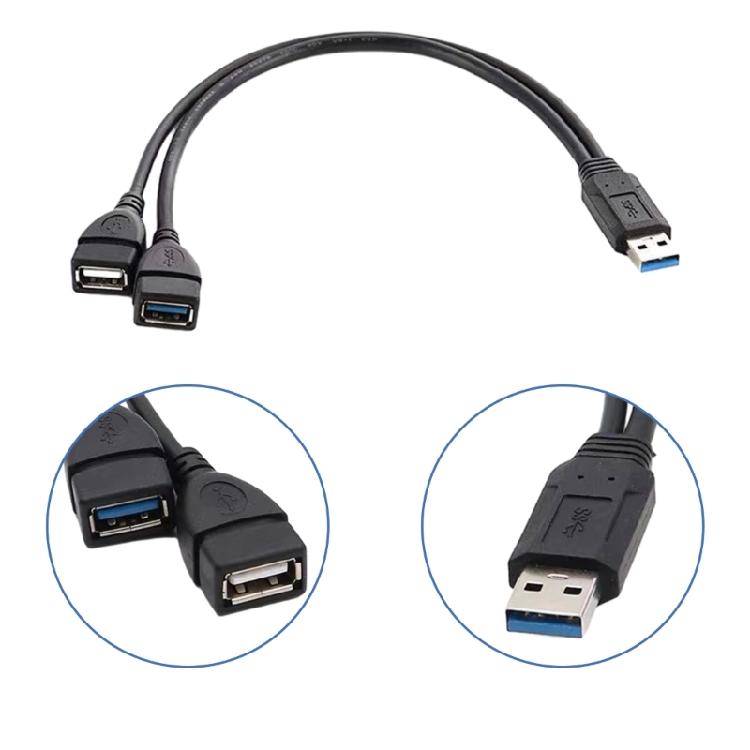 USB3.0 to 2USB Converter Extension Charging Single Data Transfer USB Splitter