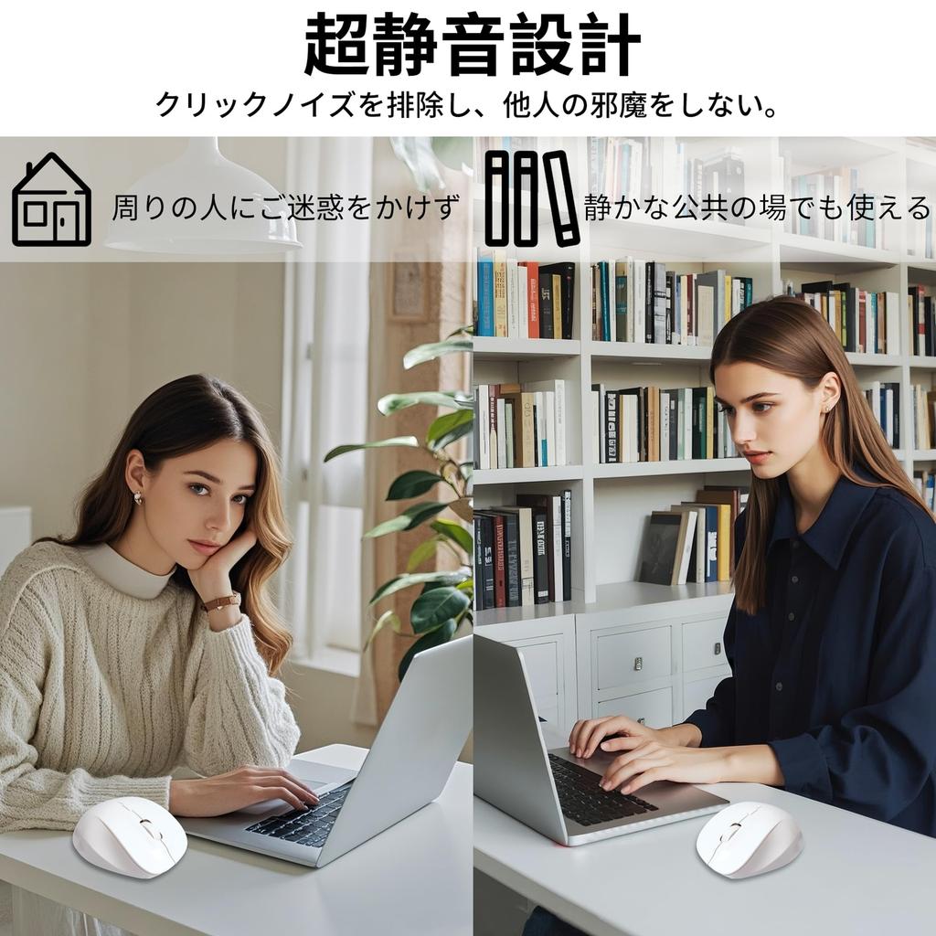 Wireless DPI 6 High Compatible with and Laptops Mouse, 3-Level Adjustable, USB, Buttons, 2.4GHz, Quiet, Cordless, Ergonomic, Battery-Operated,