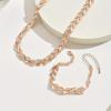 Elegant Rose Golden-Plated Mermaid Tail Jewelry Set with Sparkling Rhinestone Accents - Chic Alloy Necklace and Bracelet
