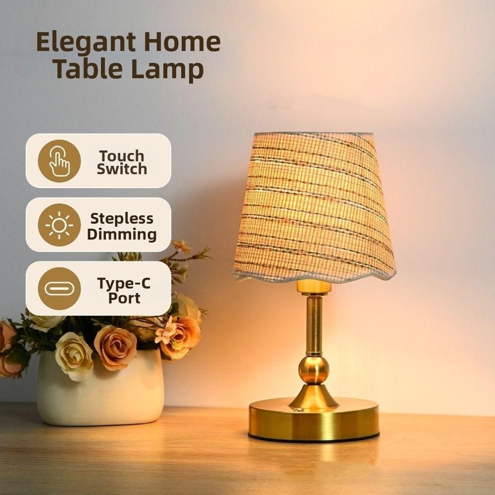 Nordic Style LED Table Lamp Vintage Gold Bedside Lamp Retro Desk Lamp Atmosphere Lamp  Hotel