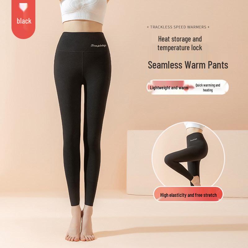 

Women s Seamless Thermal Pants: Heat-Retaining, Skin-Friendly, Slim-Fit Tapered Leggings with Brushed Interior for Autumn and Winter. S