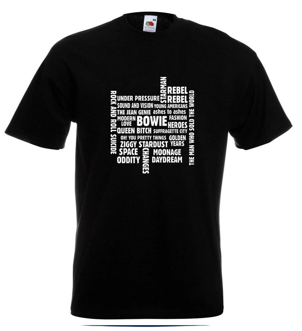 

David Bowie Song Titles T Shirt Spiders From Mars Mick Ronson S - 5XL 3XL