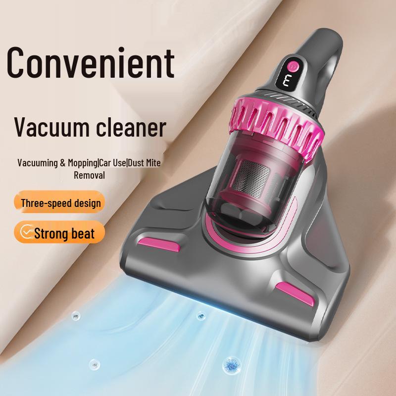Wireless Handheld Mite Remover Vacuum with Blue Light, Hurricane Suction, & Mopping Water Tank