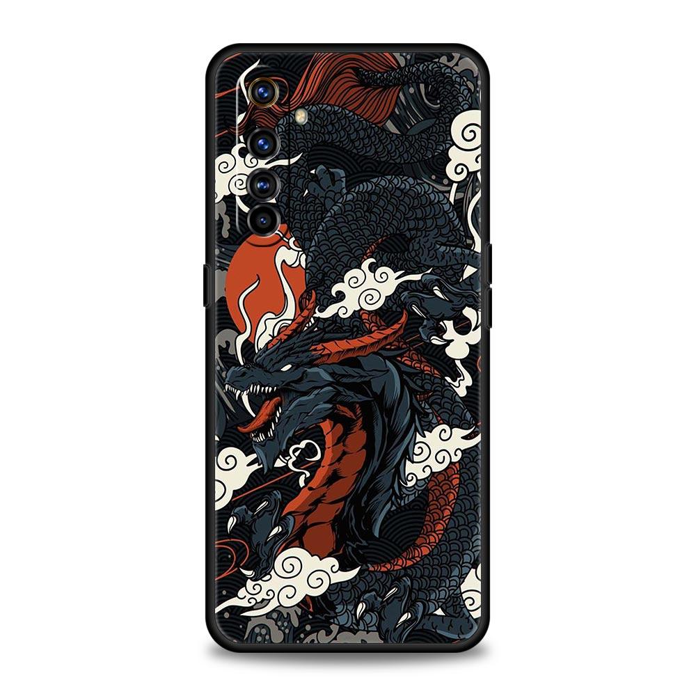 Dragon Phone Case For Realme 12 11 10 6 7 9 Pro Plus 8 5G C35 8i 9i GT2 GT3 GT5 GT Neo 2 3 5 Black Cover Soft Shell