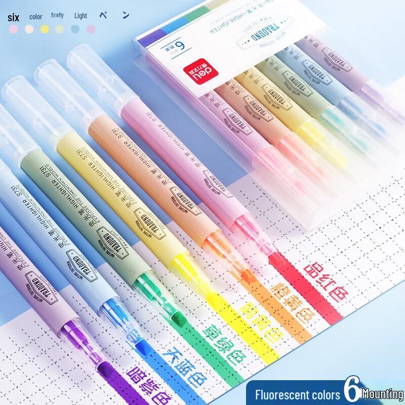 Deli 6-Color Thick Tip Highlighter Set