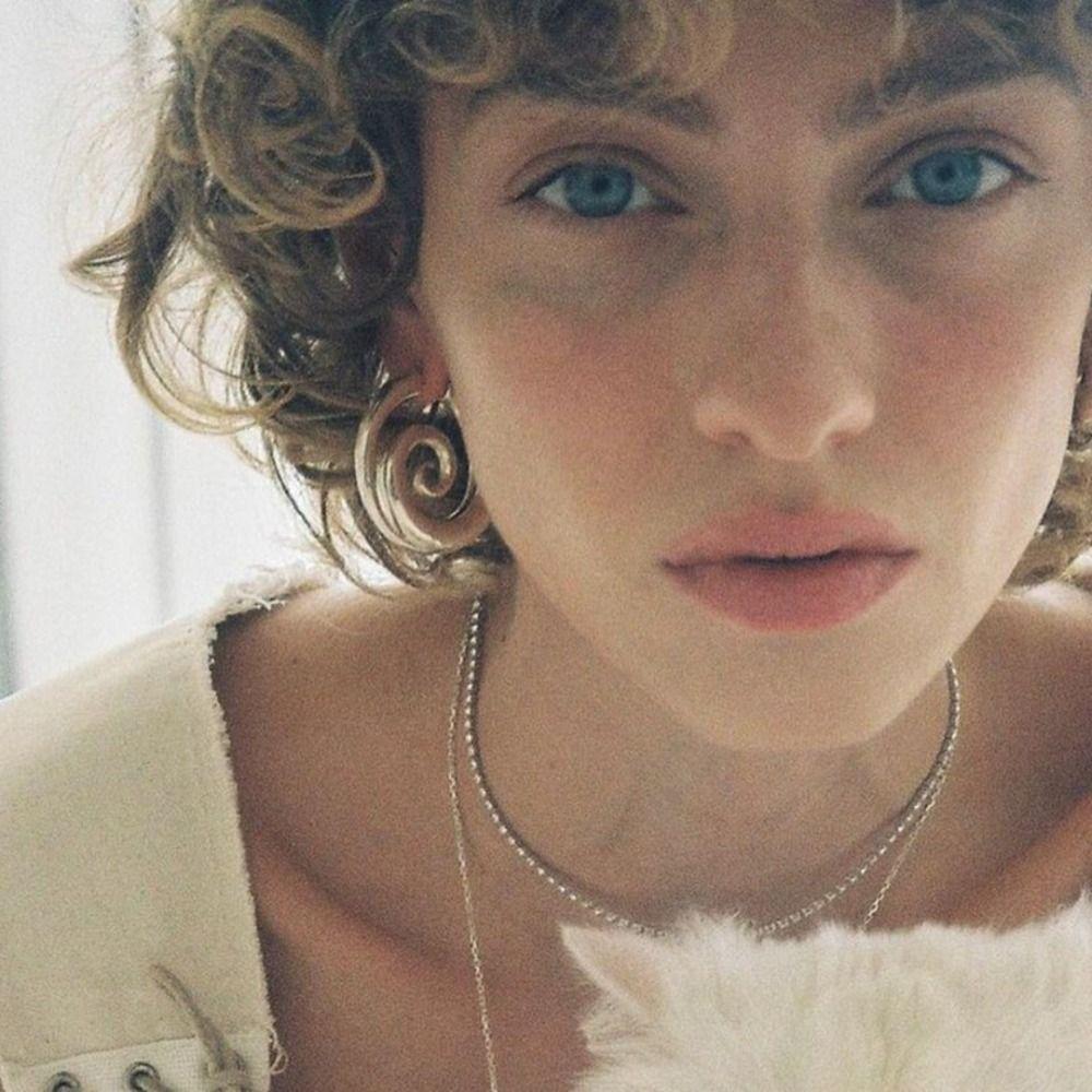 Stainless Steel Spiral Hoop Earrings Exquisite Stud Earring Trendy Jewelry Party Gift