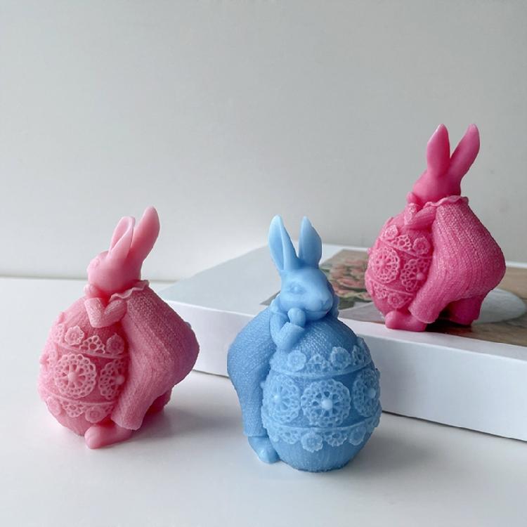 3D Rabbit Candle Soap Mould Handmade Candles Aroma Wax Soap Molds for Decoration