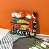 Japanese Epoxy Wood Refrigerator Magnets - Cute Cartoon Cultural Souvenirs, Soft Magnetic
