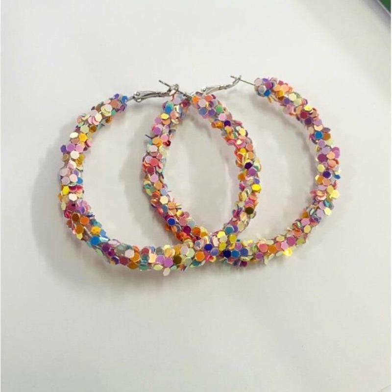 Trendy High-End Full Diamond Circle Earrings