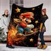 Super Mario Bros Print Flannel Blanket, Soft Warm Lightweight Throw Blanket for Living Room,Sofa Bed Camping Office