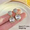 Square Long Hanging Earrings for Women Colorful Enamel Geometric Statement Dangle Earrings Girls Drop Earrings pendientes