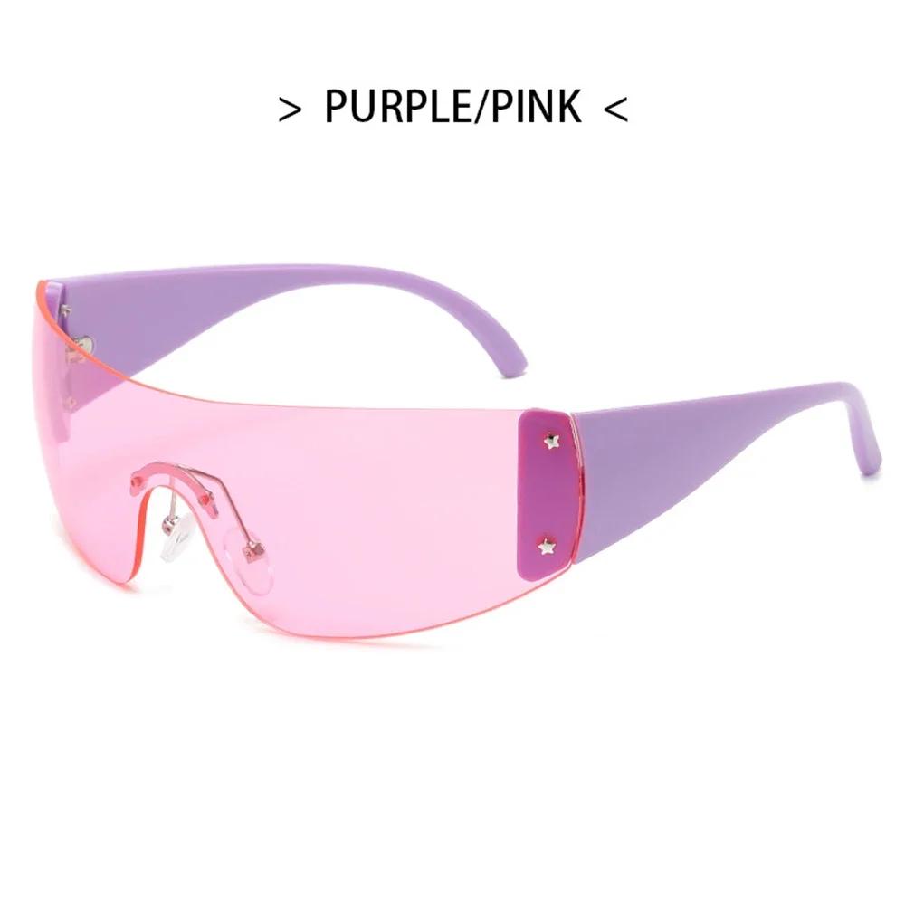 2000's Female Designer Punk Sunglasses Wrap Around Shades Eyewear UV400 Luxury Brand Sun Glasses