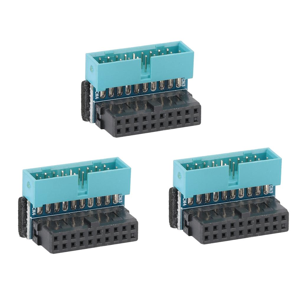 3Pcs Mainboard Power Adapter 19Pin to 90 Degree Connector DIY USB3.0 InstallationA Notch Facing Outward