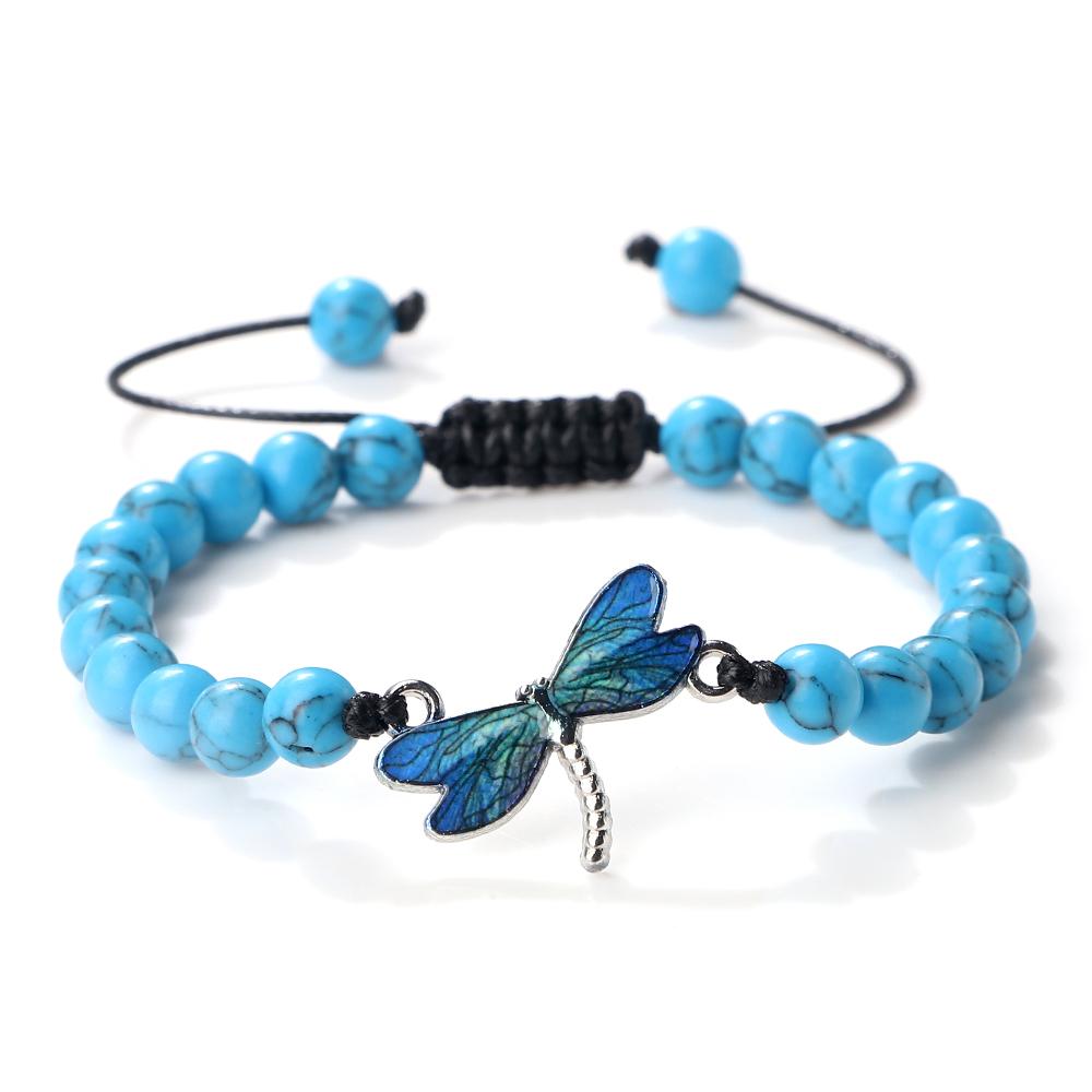 Blue Dragonfly Bracelet Light Blue Adjustable Chain For Women Teens Girls Cute Insect Animal Theme  Jewelry Gift Birthday