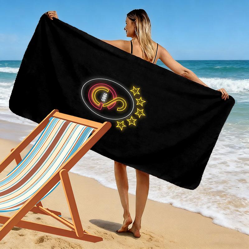 Galatasaray Grit Print Strandtuch, Großes Weiches Schnelltrocknendes Handtuch für Strand Camping Schwimmen