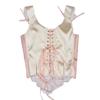 Tie Up Corset Tank Top for Women Slimming Body Shaper Back Tied Waist Trainer Girdle Teen Girl VictorianStyle Bustier