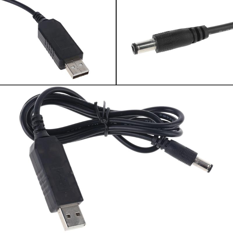 Universal for QC 3.0 USB To for DC 12V 1.5A Adjustable Voltage Step Up 5.5x2.5mm Cord Power Boost Line For WiFi Router L