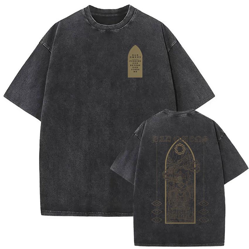 Rock Band Bad Omens Do You Feel Love Tour Vintage Washed T Shirts Men Women Gothic Fashion Short Sleeve Tshirt Streetwear