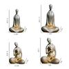 Japanese Iron Zazen Buddha Cast Iron Monk Figurine Minimalist Buddha Statues For Home Decor Mini Meditation Tabletop Home Decor