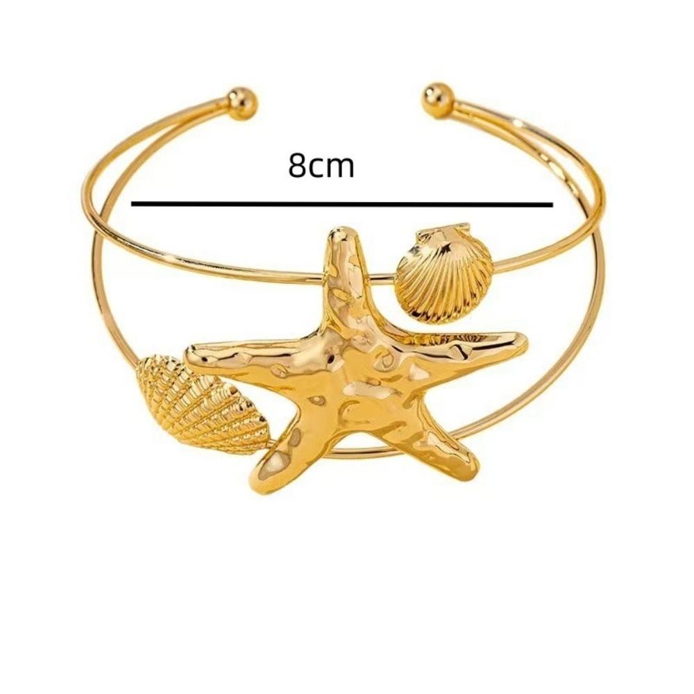 Scallop Shape Starfish Arm Jewelry Gold Arm Cuff Elegant Arm Cuff Bracelet Women