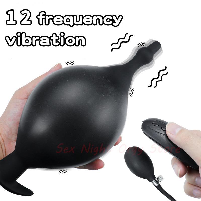 Riesiger Vibrator Aufblasbarer Analplug Dildo Pumpe Po Anus Dehner Großer Erweiterbarer Buttplug Anal Balls SM Sexspielzeug Für Frauen Männer Gay